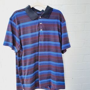 PGA Tour Polo Golf Tennis Shirt Stripe PGA Logo Embroidered Casual Sz: XXL